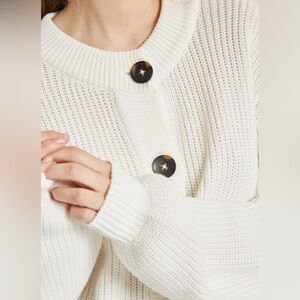 Minimum White Knit Cardigan AFFIE SWEATER. XS
